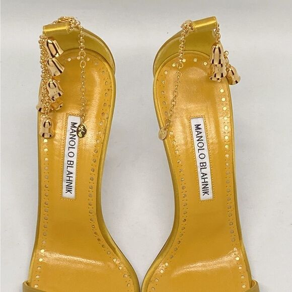 Manolo Blahnik Campanillasan 105MM Satin Sandals size 37 - Picture 9 of 13